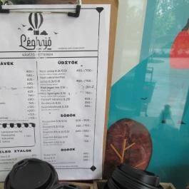 Léghajó Kert, Budapest - Étlap/itallap