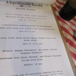 A Legvidámabb Barakk Budapest - Étlap/itallap
