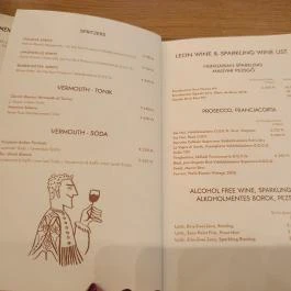 Leon Osteria, Budapest - Étlap/itallap