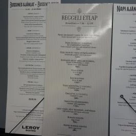 Leroy Bistro - MOM Park Budapest - Étlap/itallap