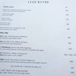 Lexo Bistro, Budapest - Étlap/itallap