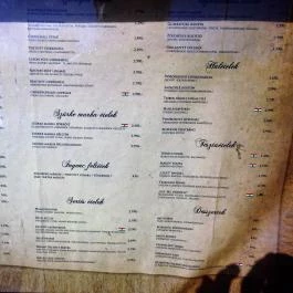 Liget Étterem, Budapest - Étlap/itallap