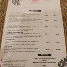 LIO Schiacciata, Budapest - Étlap/itallap