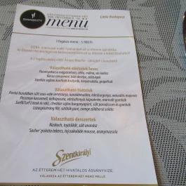 Little Budapest Restaurant & Piano Bar Budapest - Étlap/itallap