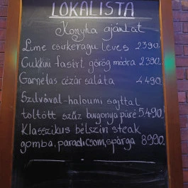 Lokalista Bistro Miskolc - Étlap/itallap