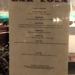 BAR LOLA Budapest - Étlap/itallap