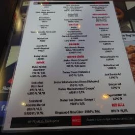 Lucky 7 Burgers & More Budapest - Étlap/itallap