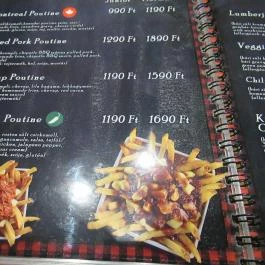 Lumberjack Poutinerie Budapest - Étlap/itallap