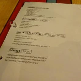 Lumen Kávézó - Horánszky utca Budapest - Étlap/itallap