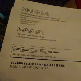 Lumen Kávézó - Horánszky utca Budapest - Étlap/itallap