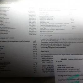 Macska Budapest - Étlap/itallap