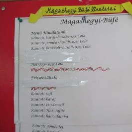 Magas-hegyi Büfé, Sátoraljaújhely - Étlap/itallap