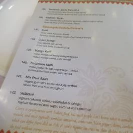 Maharaja Indiai Étterem - Bécsi út Budapest - Étlap/itallap