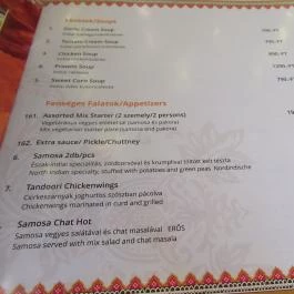 Maharaja Indiai Étterem - Bécsi út Budapest - Étlap/itallap