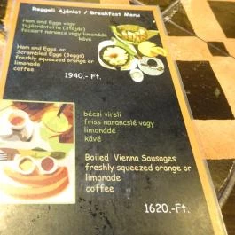 Mai Manó Kávézó Budapest - Étlap/itallap