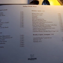 Maison Bistro - Maison Bistro & Hotel étterme Budapest - Étlap/itallap