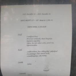 Major Vendéglő, Budapest - Étlap/itallap