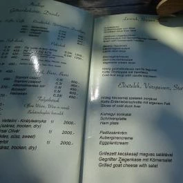 Majthényi Présház Balatonlelle - Étlap/itallap