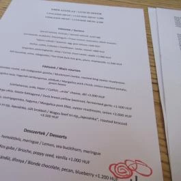 MÁK restaurant Budapest - Étlap/itallap