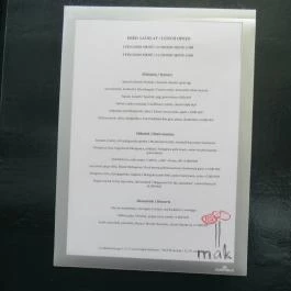 MÁK restaurant Budapest - Étlap/itallap