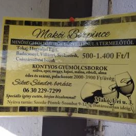 Makói Borpince Makó - Étlap/itallap