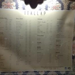 Maláta Bár, Esztergom - Étlap/itallap