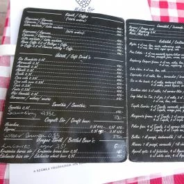 Málna Bár Budapest - Étlap/itallap