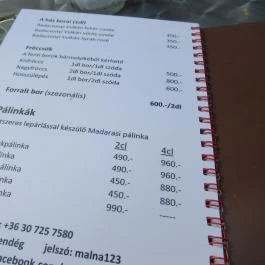 Málna Csoki- Tea- Kávéház Budapest - Étlap/itallap