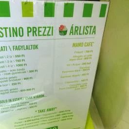Mamo Gelato - Ráday utca Budapest - Étlap/itallap