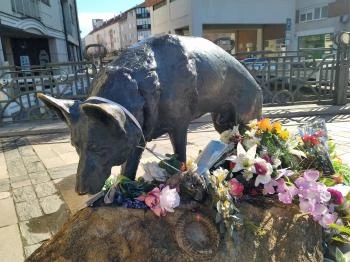 Mancs szobor Miskolc