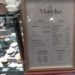 Manyika Budapest - Étlap/itallap