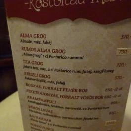 Margaréta Kávéház Vác - Étlap/itallap