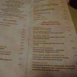 Margaréta Kávéház Vác - Étlap/itallap