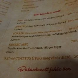 Margaréta Kávéház Vác - Étlap/itallap