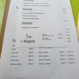 És Margarita Budapest - Étlap/itallap