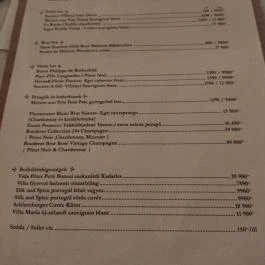 Margaux Kávézó Budapest - Étlap/itallap