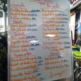 Marika Ételbár - Fehérvári úti Vásárcsarnok Budapest - Étlap/itallap