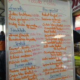 Marika Ételbár - Fehérvári úti Vásárcsarnok Budapest - Étlap/itallap