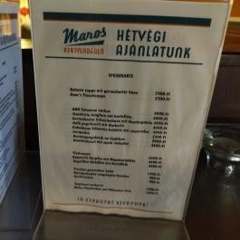 Maros Kertvendéglő Budapest - Étlap/itallap