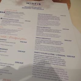 Marty's Kitchen & Bar Budapest - Étlap/itallap