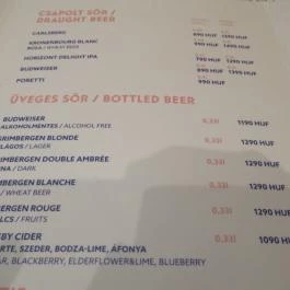 Marty's Kitchen & Bar Budapest - Étlap/itallap