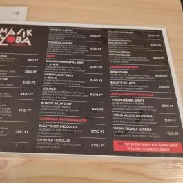 Másik Szoba kávézó és bár Budapest - Étlap/itallap