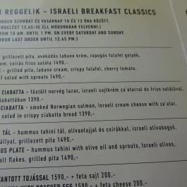 Mazel Tov Budapest - Étlap/itallap