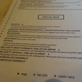 Mazi Greek Kitchen Budapest - Étlap/itallap
