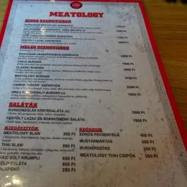 Meatology Budapest - Étlap/itallap