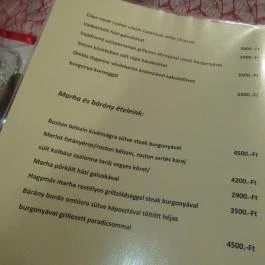 Merlot Látványpince Szendrőlád - Étlap/itallap