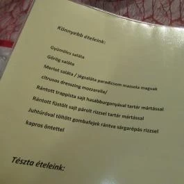 Merlot Látványpince Szendrőlád - Étlap/itallap