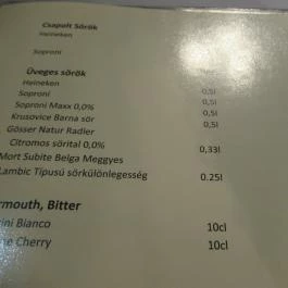 Merlot Látványpince Szendrőlád - Étlap/itallap