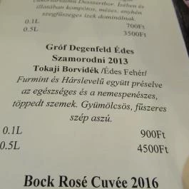 Merlot Látványpince Szendrőlád - Étlap/itallap