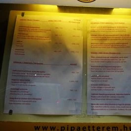Pipa Étterem a Mesterek Konyhája Budapest - Étlap/itallap